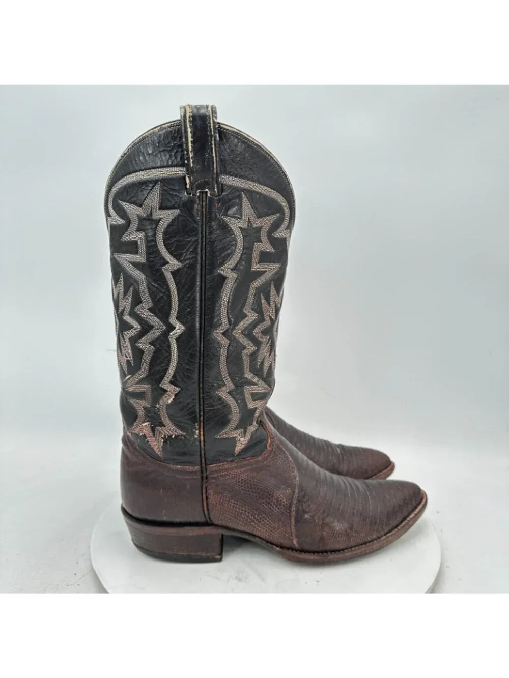 Tony Lama 70s Men Size 8.5D Brown Exotic Genuine Lizard Cowboy Western Boot